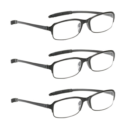 PROFLEX SpareSpecs Flexible Reading Glasses (3pcs, Oval, Black)