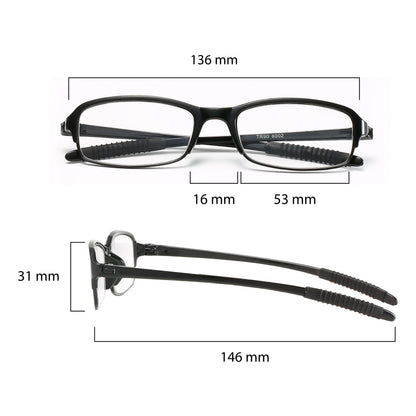 PROFLEX SpareSpecs Flexible Reading Glasses (5pcs, Oval, Black)